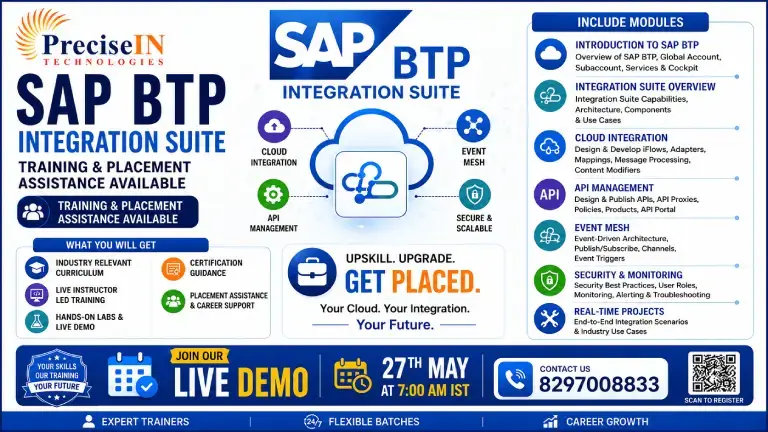 SAP BTP ( Integration Suite ) Live demo on 27th May, 2026.