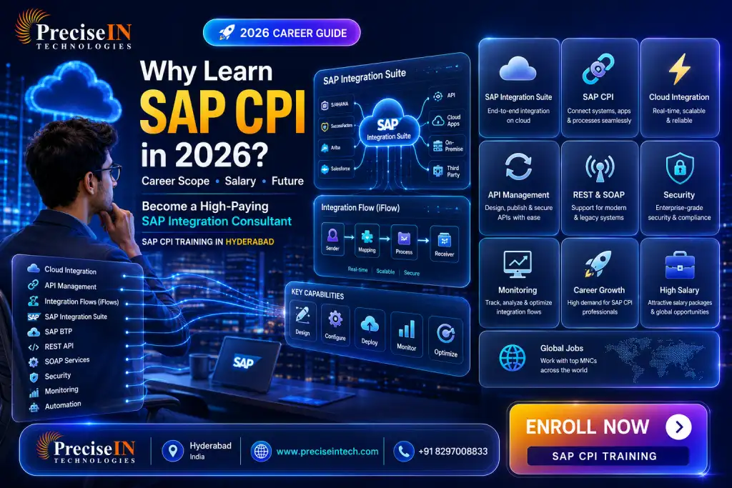 Why Learn SAP CPI in 2026? Career Scope, Salary, Future, SAP CPI Training in Hyderabad | PreciseIN Technologies